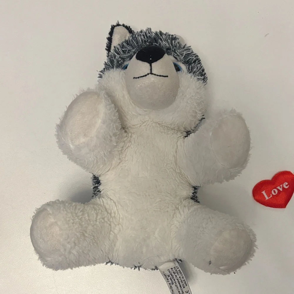 Bear Factory Love-Themed Plush Dog Toy Pair - Brown and Gray